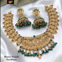 FS Collection Gold Plated Pota Stone Choker Necklace Set