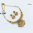FS Collection Gold Plated Pota Stone Choker Necklace Set