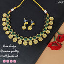 FS Collection Gold Plated Crystal Stone Choker Necklace Set