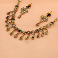 FS Collection Gold Plated Pota Stone Necklace Set