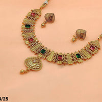 FS Collection Gold Plated Pota Stone Necklace Set