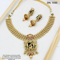 FS Collection Gold Plated Choker Necklace Set