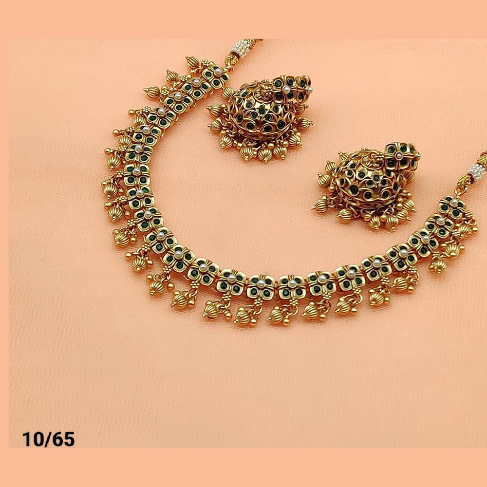 FS Collection Gold Plated Pota Stone Necklace Set