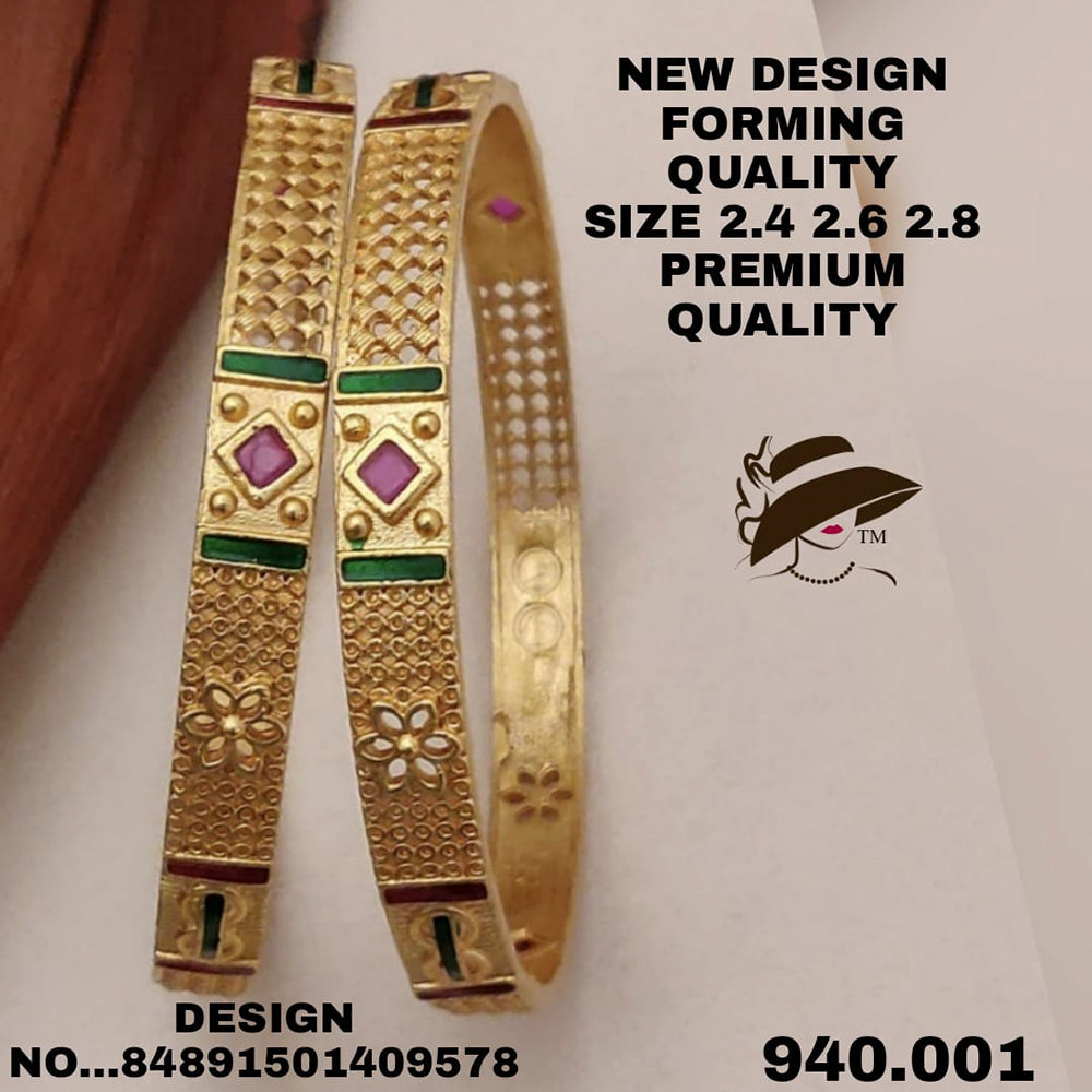 FS Collection Gold Plated Bangles Set