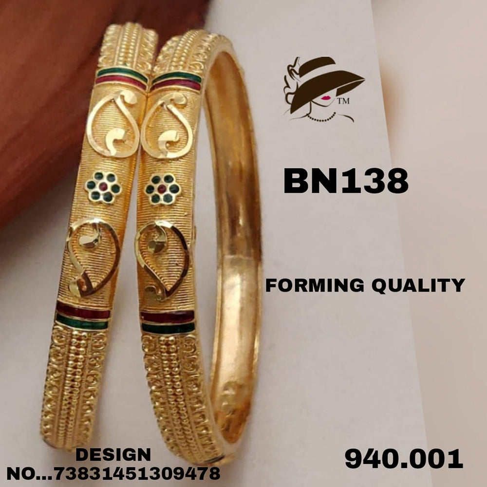 FS Collection Gold Plated Bangles Set