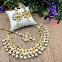 FS Collection Gold Plated Kundan Stone Choker Necklace Set