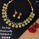 FS Collection Gold Plated Kundan Stone Choker Necklace Set