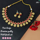 FS Collection Gold Plated Kundan Stone Choker Necklace Set