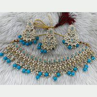 FS Collection Gold Plated Kundan Stone Choker Necklace Set