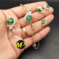 FS Collection Gold Plated Crystal Stone Jewellery Combo