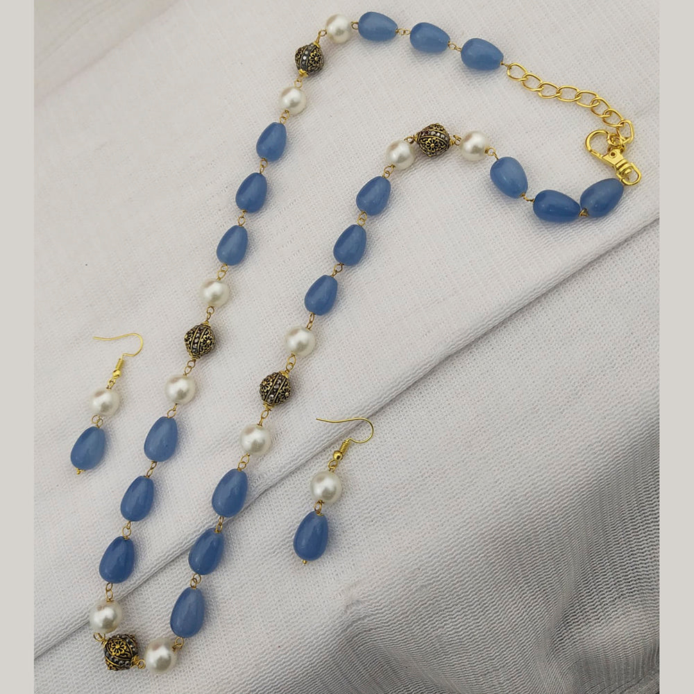 FS Collection Gold Plated Baeds Necklace Set