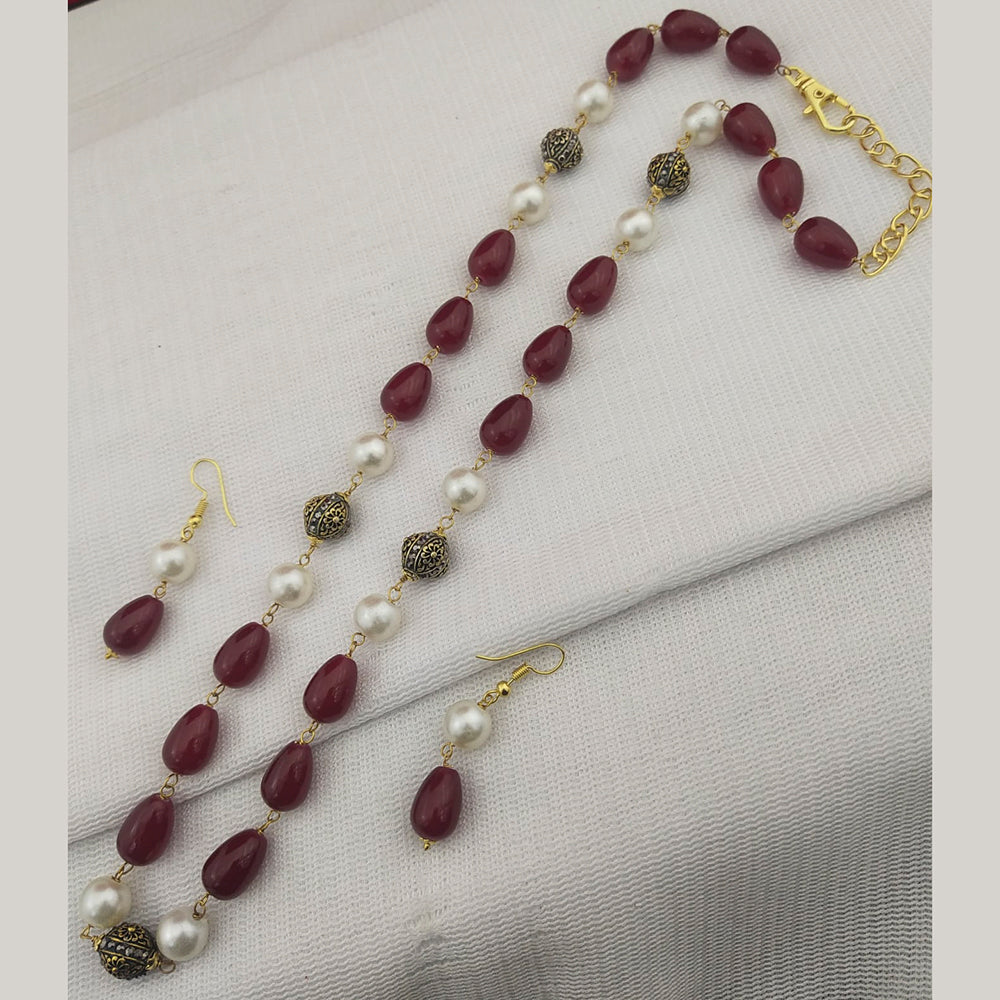 FS Collection Gold Plated Baeds Necklace Set