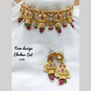 FS Collection Gold Plated Pota Stone Choker Necklace Set