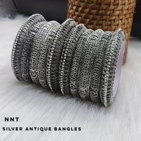 FS Collection Silver Plated Pota Stone Bangles