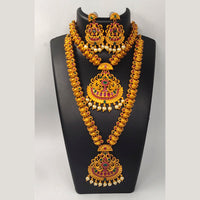 FS Collection Gold Plated Pota Stone Bridal Set