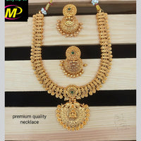FS Collection Gold Plated Pota Stone Long Necklace Set