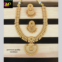 FS Collection Gold Plated Pota Stone Long Necklace Set