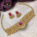 FS Collection Gold Plated Pota Stone Choker Necklace Set