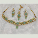 FS Collection Gold Plated Kundan Stone Choker Necklace Set
