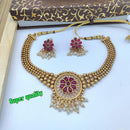FS Collection Gold Plated Pota Stone Necklace Set