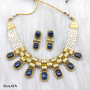 FS Collection Gold Plated Crystal Stone Necklace Set
