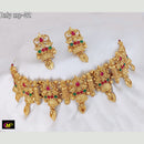 FS Collection Gold Plated Pota Stone Necklace Set