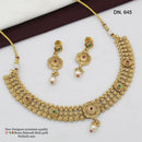 FS Collection Gold Plated Pota Stone Necklace Set