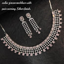 FS Collection Silver Plated AD Stone Necklace Set