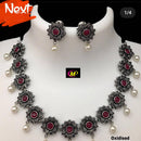 FS Collection Oxidised Necklace Set