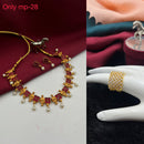 FS Collection Gold Plated Necklace and Ring Combo Set