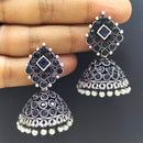 FS Collection Oxidised Plated Pota Stone Jhumki  Earrings