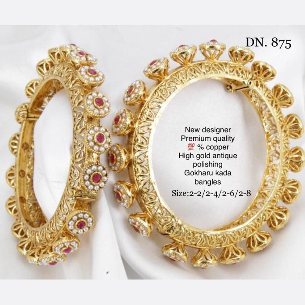 FS Collection Gold Plated Bangles Set