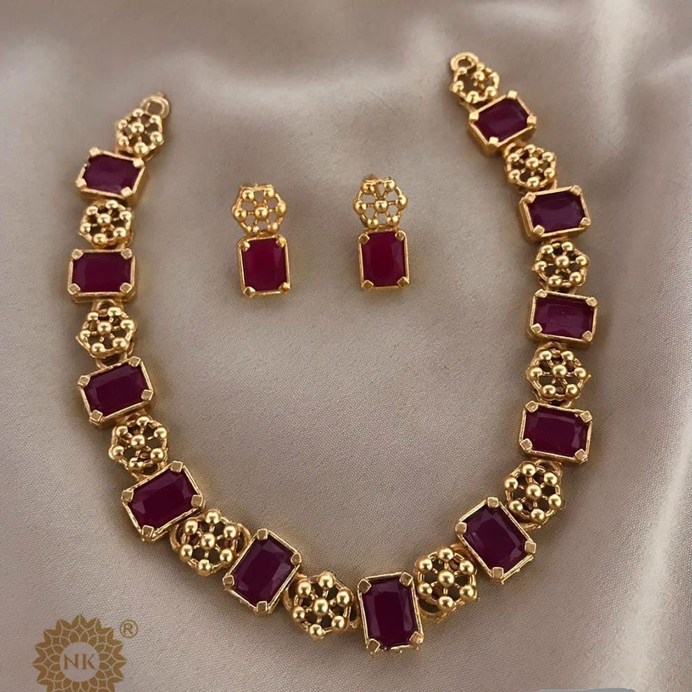 FS Collection Gold Plated Necklace Set