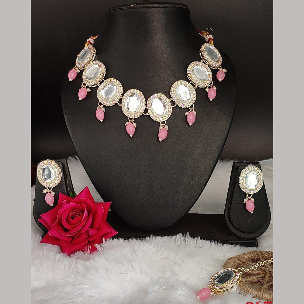 FS Collection Rose Gold Plated Austrian Stone Necklace Set
