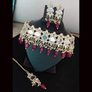 FS Collection Kundan & Beads Choker Necklace Set