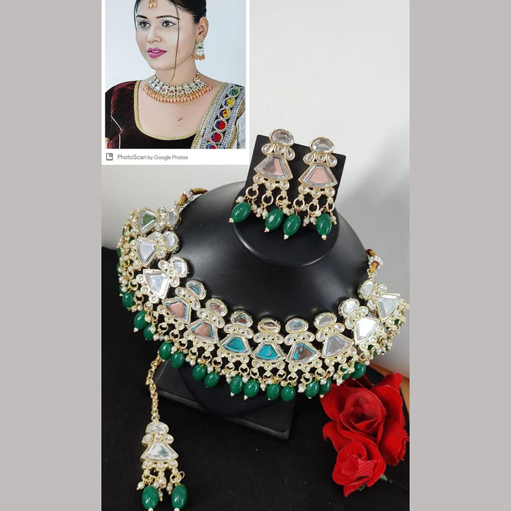 FS Collection Kundan & Beads Necklace Set