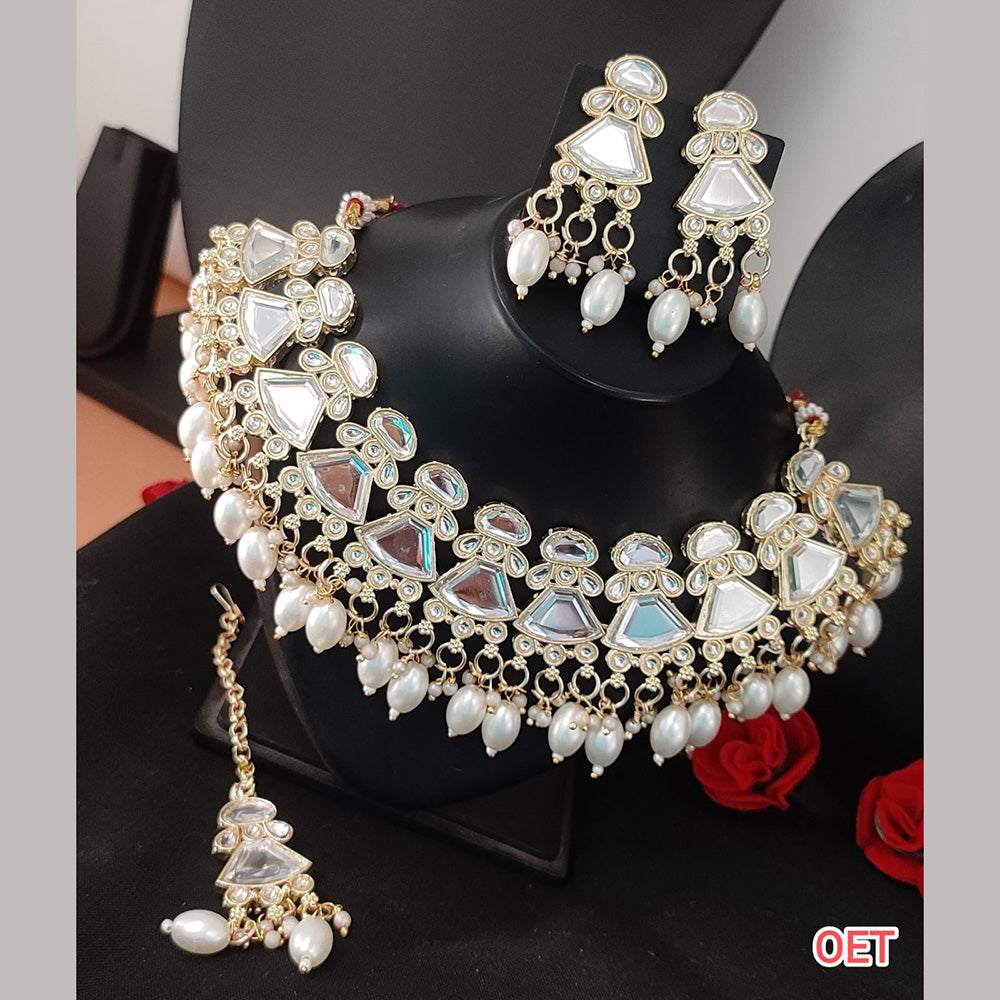 FS Collection Kundan & Beads Necklace Set
