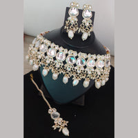 FS Collection Kundan & Beads Choker Necklace Set