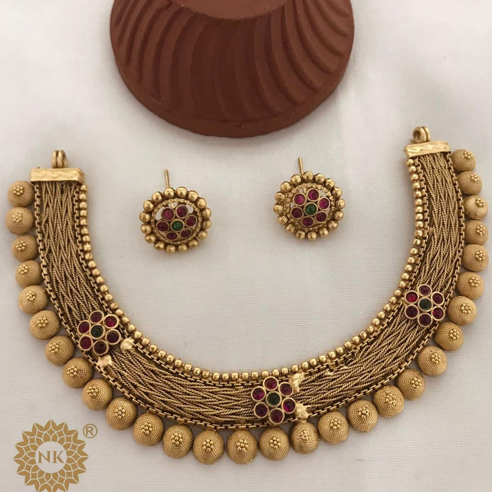 FS Collection Gold Plated  Necklace Set