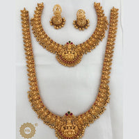 FS Collection Gold Plated Temple Double Necklace Set