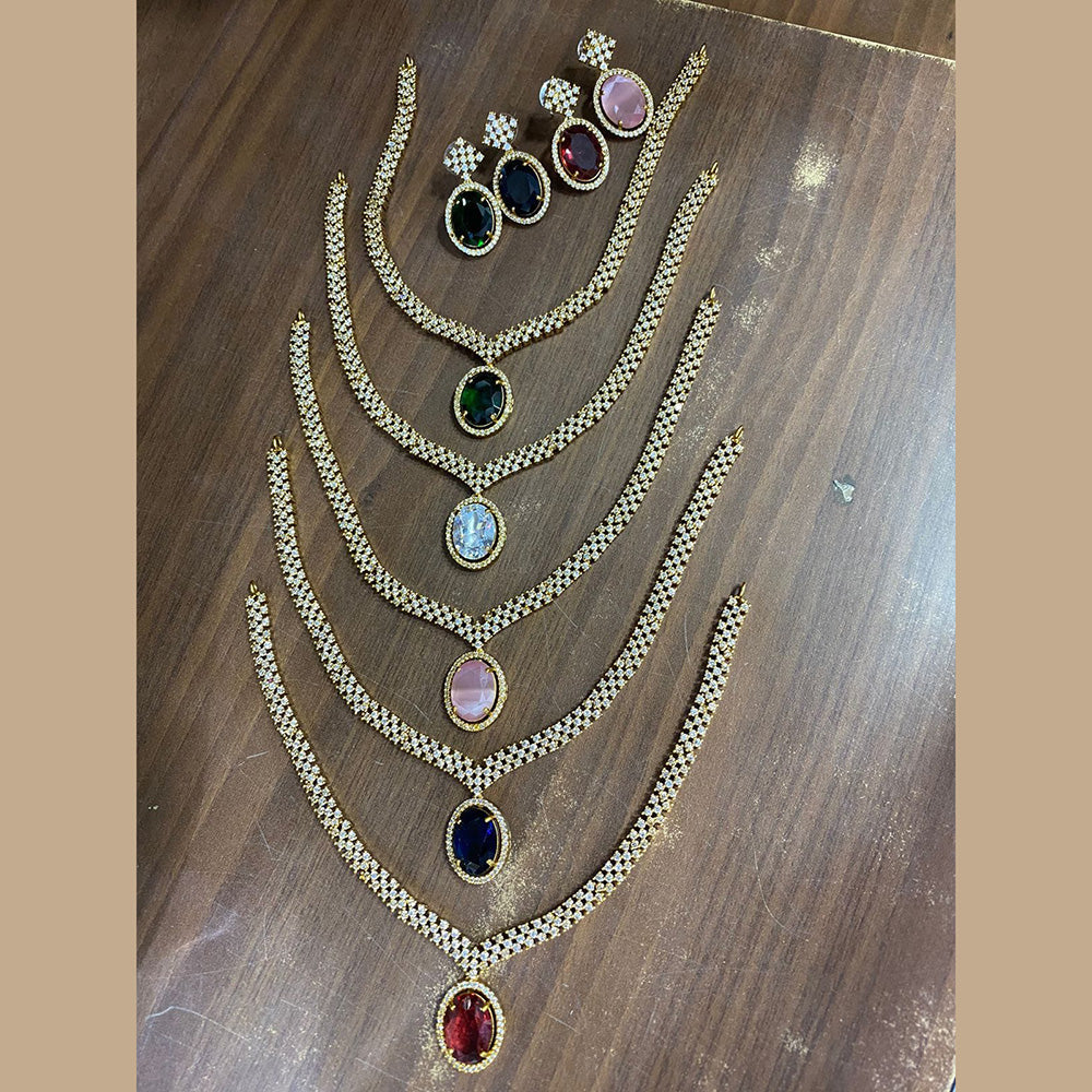 FS Collection AD Stone Necklace Set