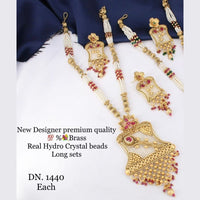 FS Collection Gold Plated Crystal Beads Long Necklace Set