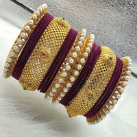 FS Collection Gold Plated Bangles Set