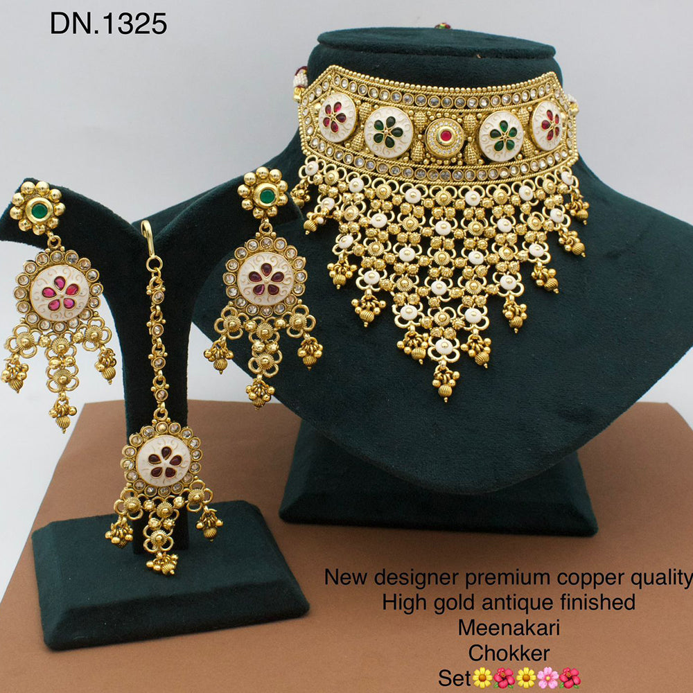 FS Collection Meenakari Choker Necklace Set