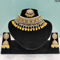 FS Collection Kundan & Beads Choker Necklace Set