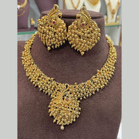 FS Collection Gold Plated Peacock Necklace Set