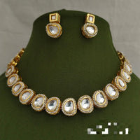 FS Collection Gold Plated Kundan Necklace Set