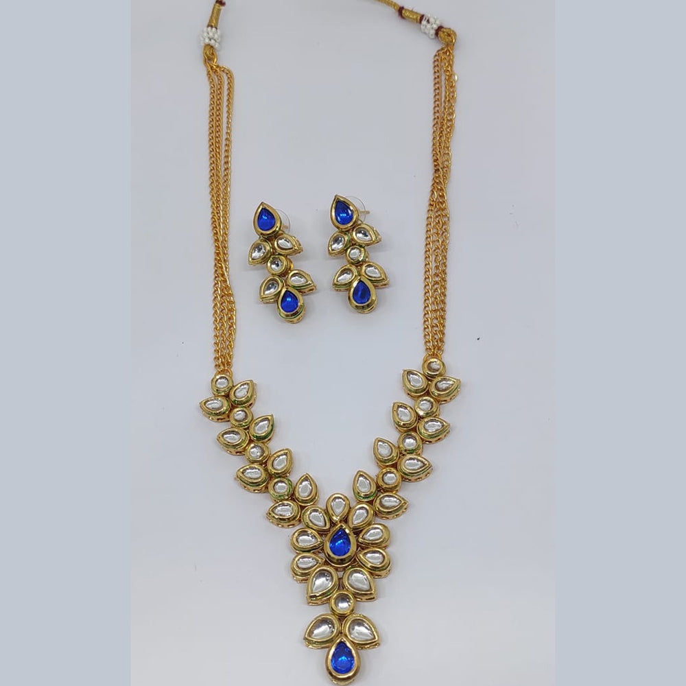 FS Collection Kundan Long Necklace Set