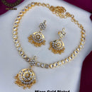 FS Collection Gold Plated Kundan Stone Necklace Set