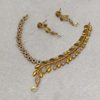 FS Collection Matte Finish AD Stone Necklace Set